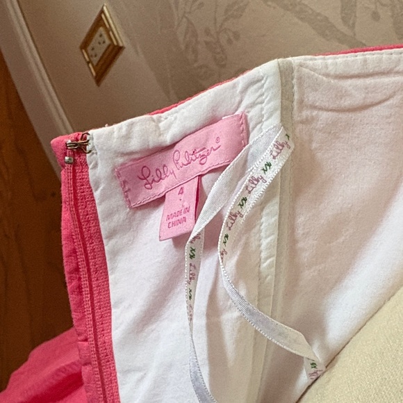 Lilly Pulitzer Pink Strapless Dress with Gold Accents 4 - Picture 3 of 5